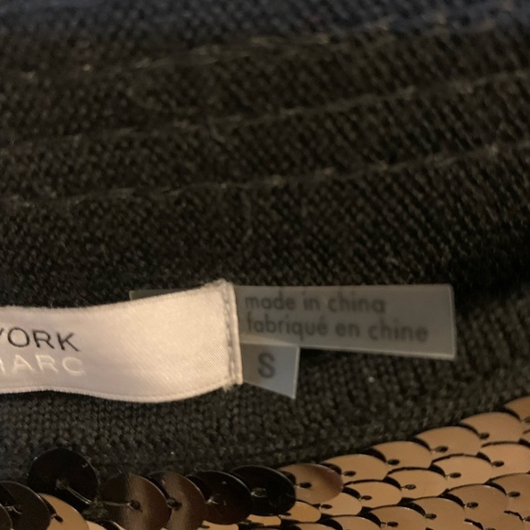 Elegant Black Sequin Sleeve Sweater Dress by Marc of New York - Picture 6 of 8